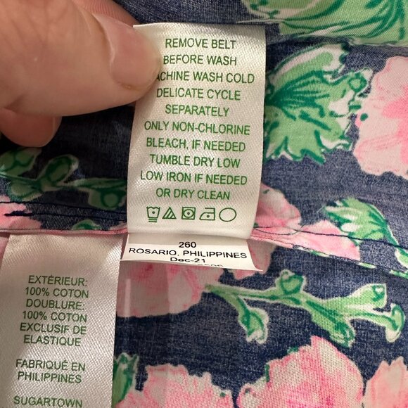 Lilly Pulitzer McKinnon Midi Dress Oyster Bay Navy De Vine Size 14 - Picture 8 of 9